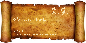 Kövesi Fedor névjegykártya
